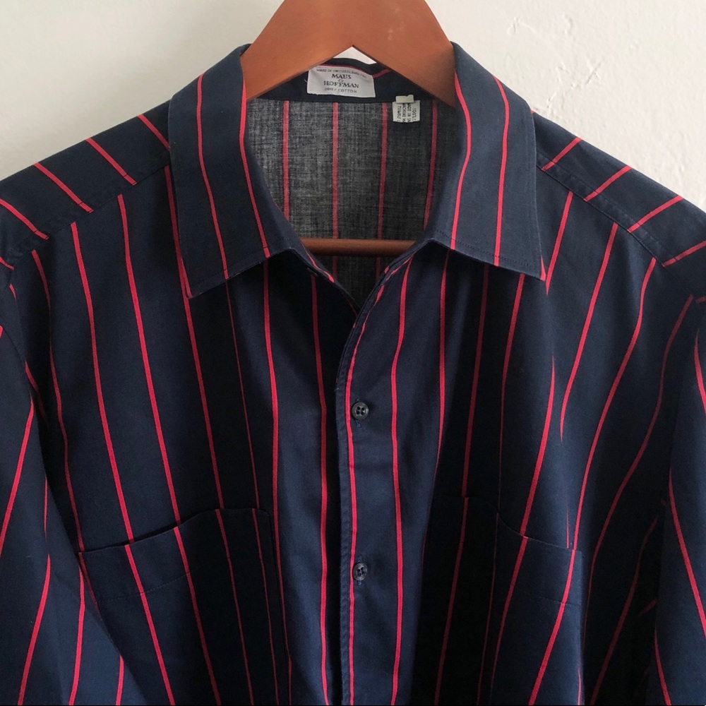 Maus & Hoffman Men’s Blue/Red Striped Shirt XXL